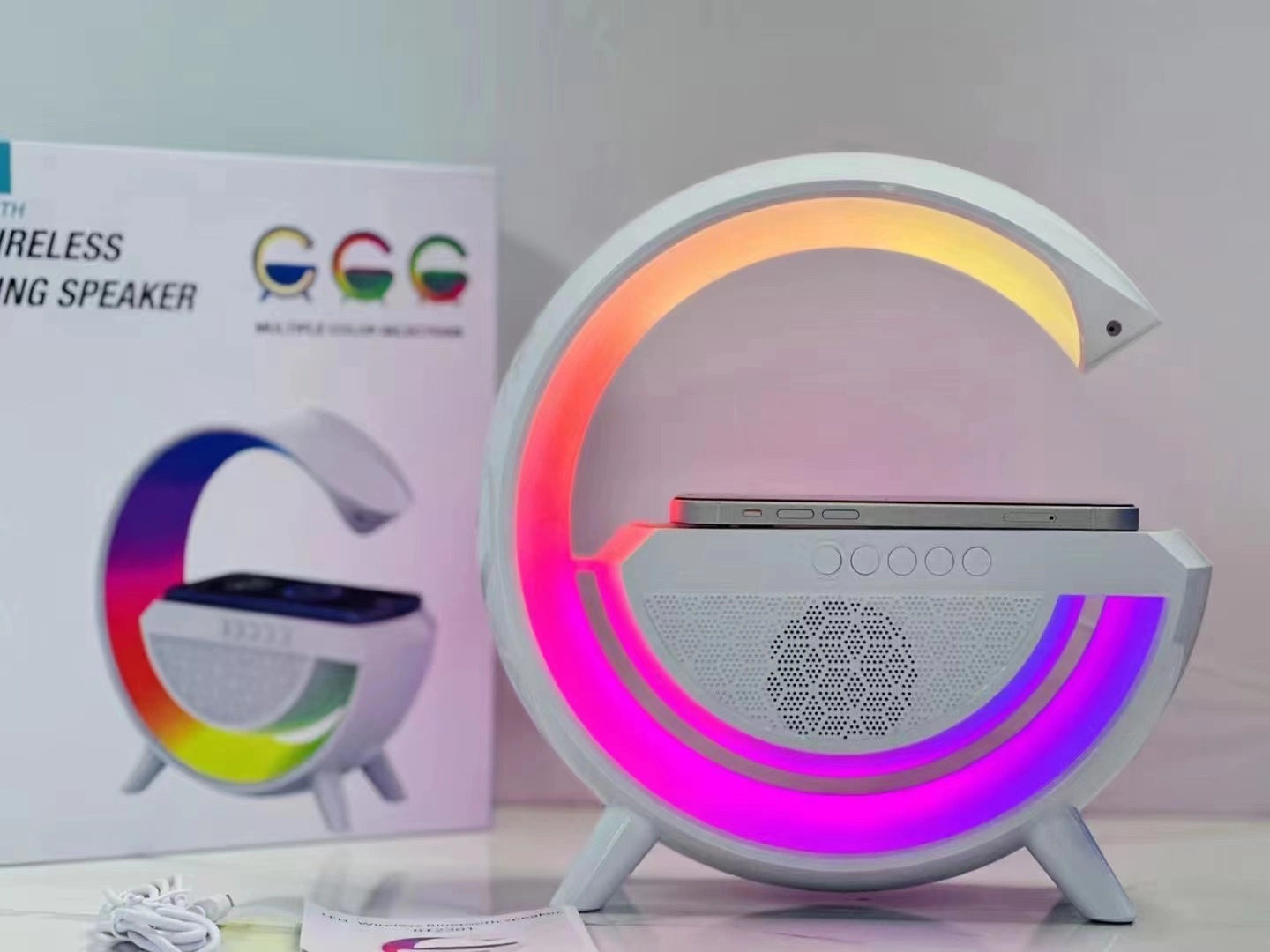 Led Wireless Charger With Speaker